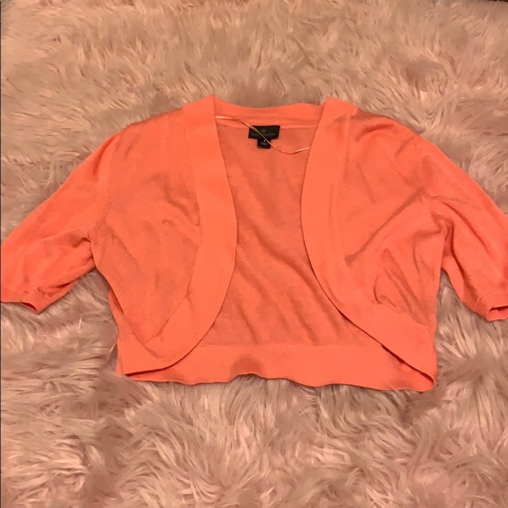 Pastel Orange Cropped Cardigan